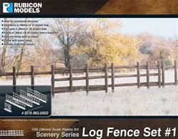 Log construction country fence set containing sufficient pieces to assemble 180cm/70¾in of fence.Number of Parts: 48 pieces / 4 identical sprues