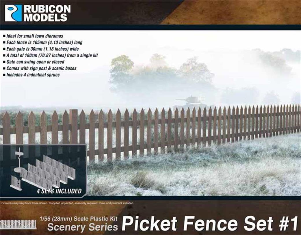 Rubicon Models 1/56 28mm 283002 Picket Fence Set Plastic Model Kit