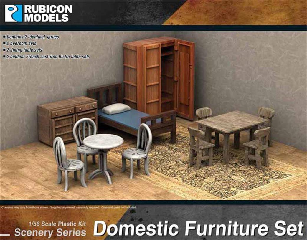 Rubicon Models 283007 Domestic Furniture Set Plastic Model Kit 1/56 28mm