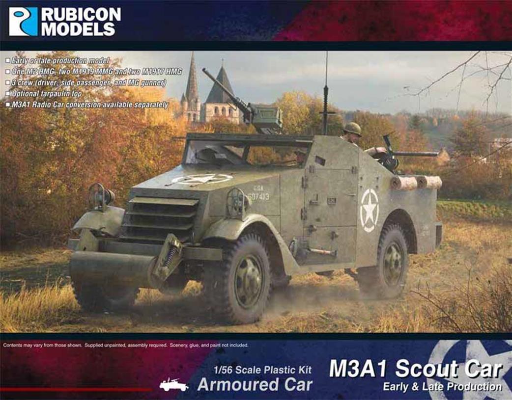 Rubicon Models 1/56 28mm 280083 Allied M3A1 Scout Car Plastic Model Kit