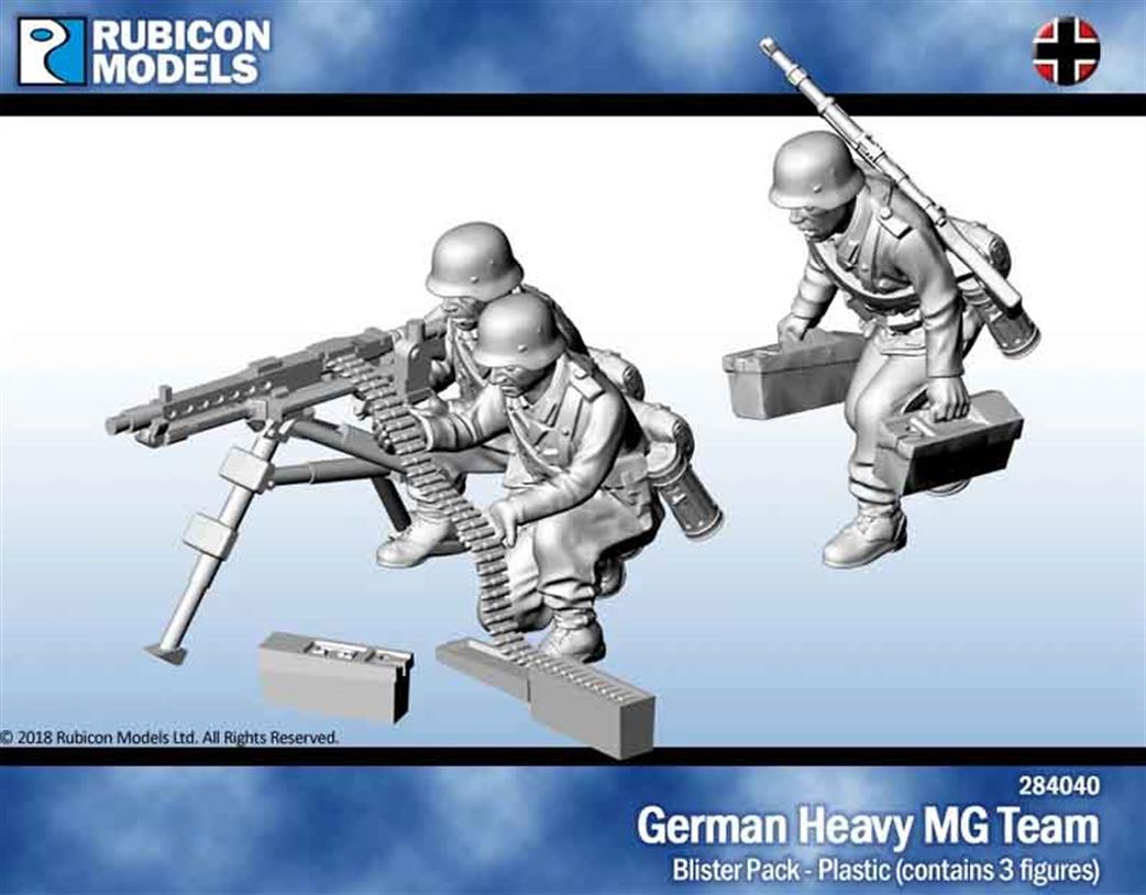 Rubicon Models 1/56 28mm 284040 German Heavy Machine Gun Figure Set Plastic Model Kit