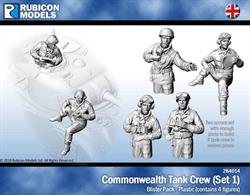 Set of 4 plastic British Commonwealth tank crew figures in various poses. Suitable for use with British and British Commonwealth forces tanks.26 pieces / 2 sprures
