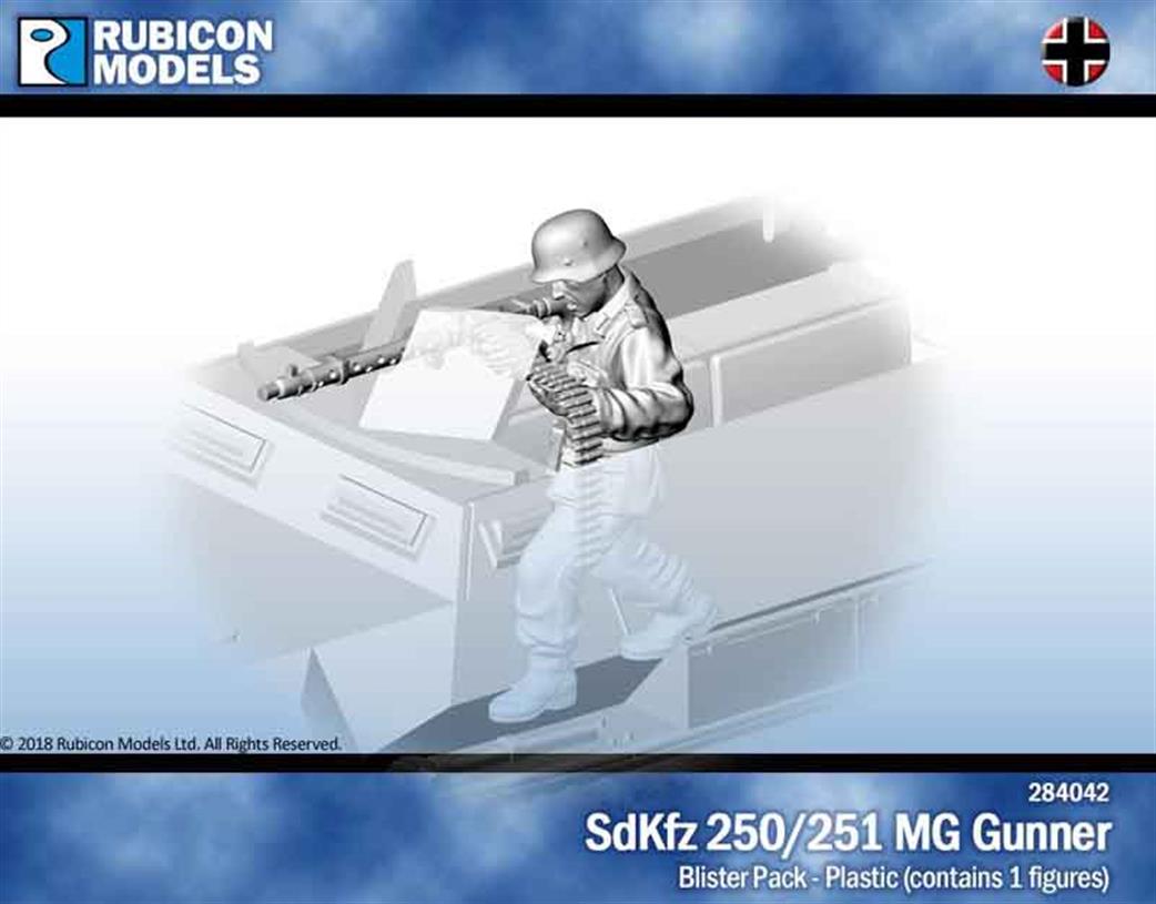 Rubicon Models 284042 SdKfz Machine Gunner Figure Plastic Model Kit 1/56 28mm