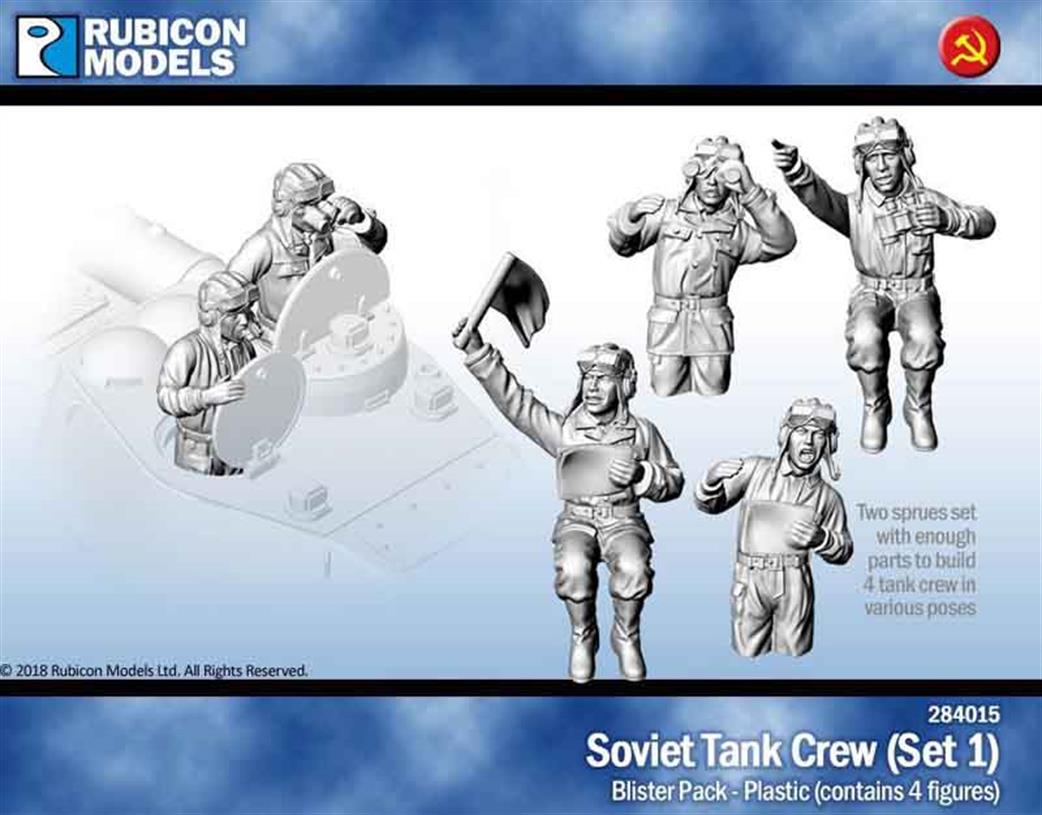 Rubicon Models 284015 Soviet Tank Crew Figure Set Plastic Model Kit 1/56 28mm
