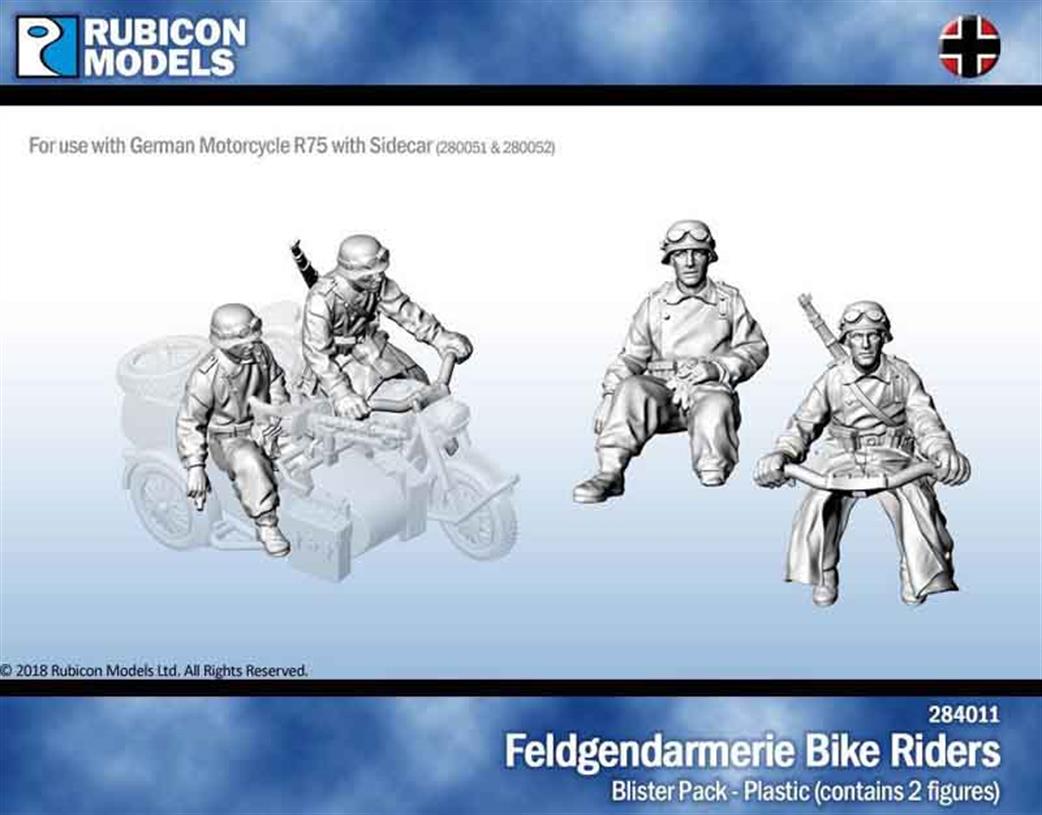 Rubicon Models 1/56 28mm 284011 German Feldgendarmerie Military Police Motorcycle Crew Figure Set Model Kit