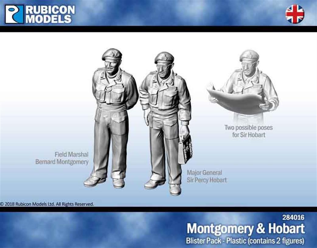 Rubicon Models 1/56 28mm 284016 Field Marshal Bernard Montgomery & Major General Sir Percy Hobart Plastic Figure Set