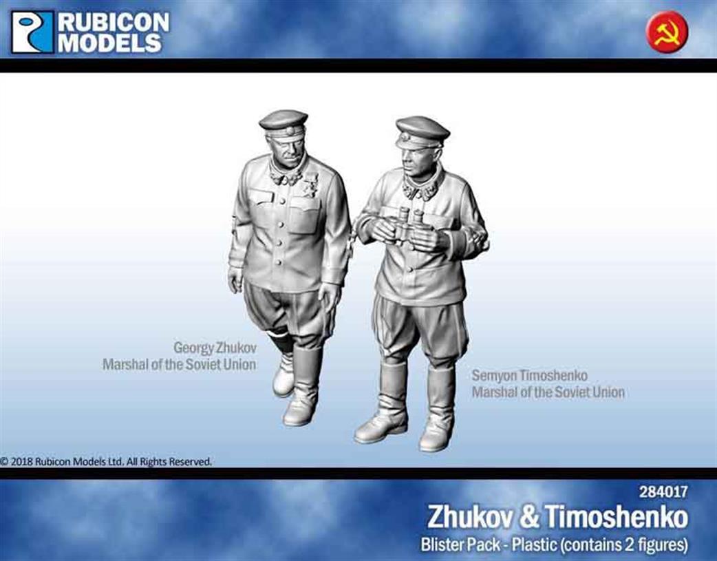 Rubicon Models 1/56 28mm 284017 Georgy Zhukov & Semyon Timoshenko Marshals of the Soviet Union Plastic Figure Set