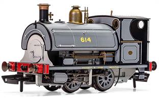 Hornby Centenary Collection.Model of Peckett W4 locomotive works number 614 finished in fully lined photographic grey livery, posing for the catalogue!