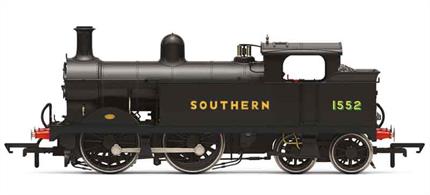 Release scheduled for November 2023Detailed model of the SE&amp;CR H class 0-4-4 tank engines used on branch and suburban passenger trains. Model finished as locomotive 1552 in Southern Railway 1930s black livery with sunshine lettering.