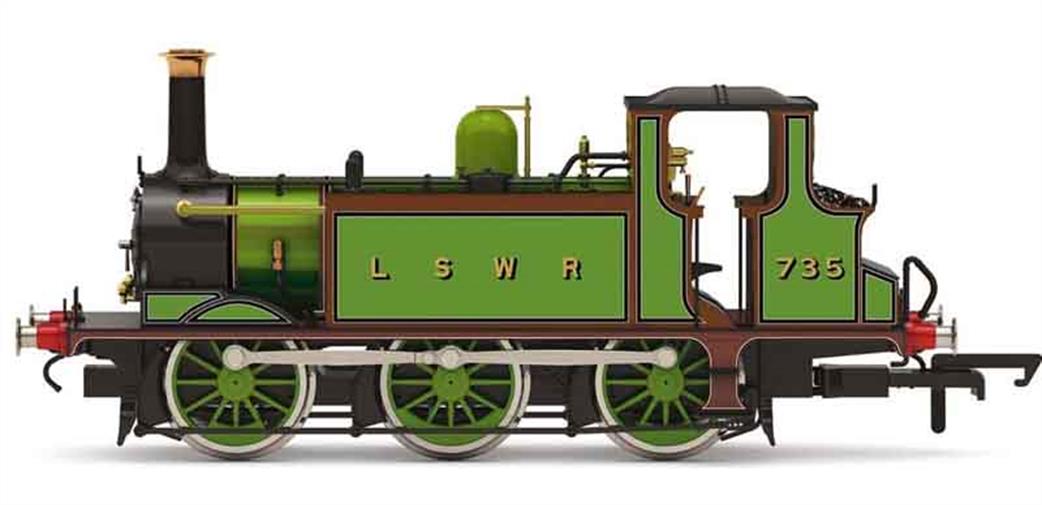 Hornby R3846 LSWR 735 A1 Class Terrier 0-6-0T LSWR Sage Green Livery OO