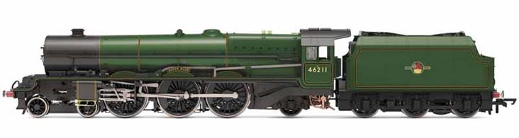 Highly detailed model of the Stanier designed Princess Royal class locomotives bullt to haul the heavy express passenger trains over the for the LMS West Coast route between London Euston and Glasgow.Model finished as British Railways 46221 Queen Maud in lined green livery with later lion holding wheel crest.