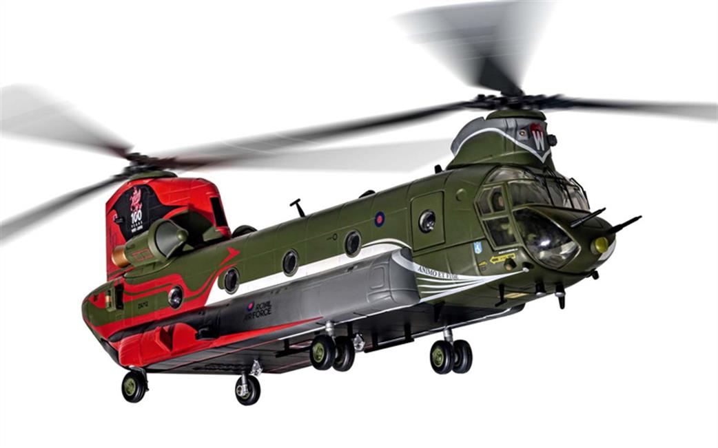 Corgi 1/72 AA34215 Boeing Chinook HC.4 ZA712 RAF No.18(B) Squadron 100 Years Helicopter Model