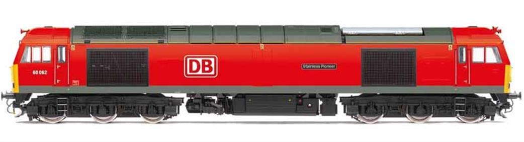 Hornby R3885 DB Cargo UK 60062 Stainless Pioneer Class 60 Dieel Locomotive DB Red OO