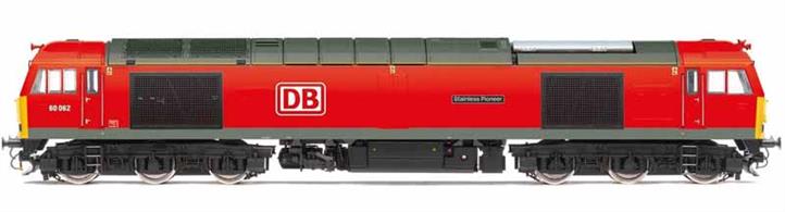 Hornby have produced a highly detailed model of the BR class 60 locomotives with a heavy chassis and all wheel drive, while retaining the see-through look of the main grilles giving the locomotives their 'doughnut' moniker.This model is finished in DB Cargo red livery as 60062 named Stainless Pioneer to mark the centenary of the invention of stainless steel.