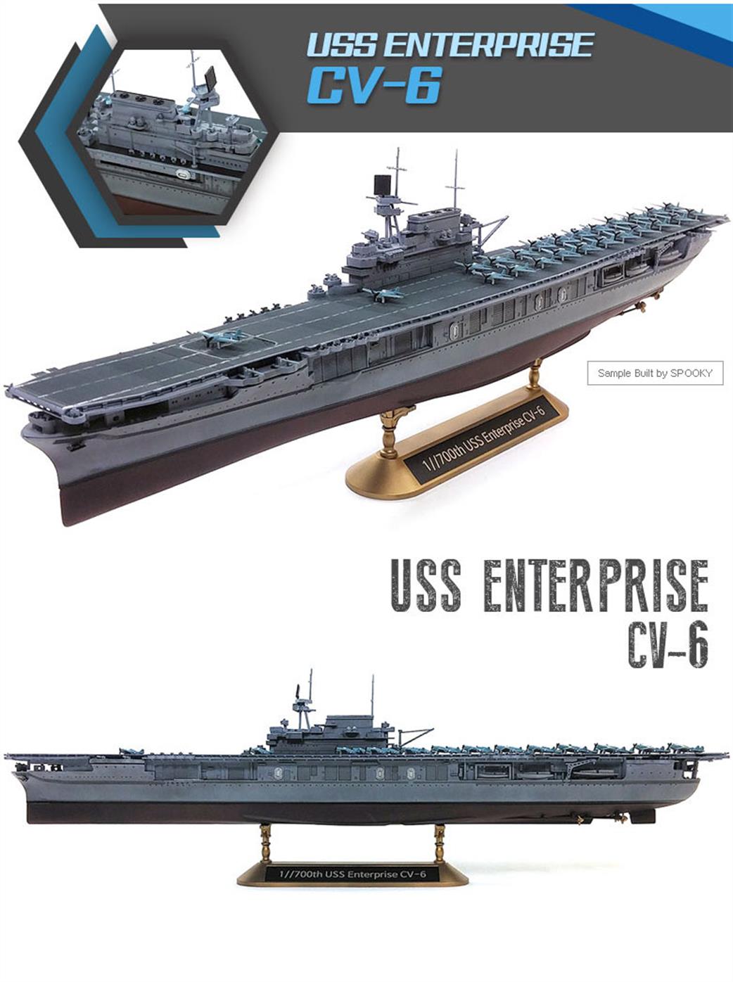 Academy 14409 USS Enterprise CV-6 US Navy Aircraft Carrier The Battle of Midway 80th Anniversary Kit 1/700