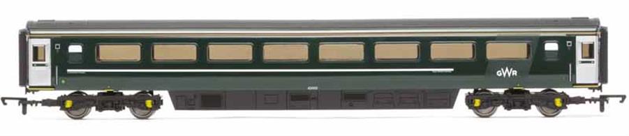 Model of GWR green liveried Mk3 HST TSO standard class coach 42005.
