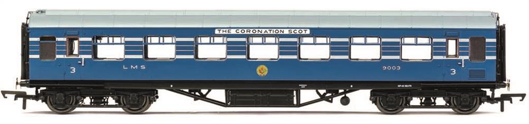 Hornby R40056 LMS Coronation Scot RTO Restaurant Third Coach 9003 Coronation Scot Blue Livery OO