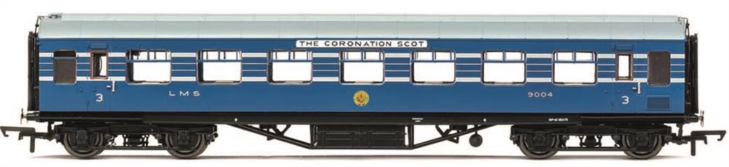 Hornby R40056A LMS Coronation Scot RTO Restaurant Third Coach 9004 Coronation Scot Blue Livery OO