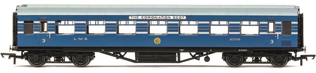 Hornby OO R40056B LMS Coronation Scot RTO Restaurant Third Coach 9006 Coronation Scot Blue Livery