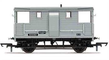 Detailed model of British Railways former Southern Railway goods train brake van S55063. This is a van built by the LSWR, one of many of which remained in service into the 1950s. Model finished in BR goods grey livery