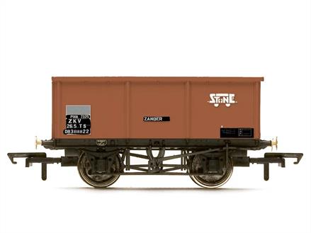 Model of a BR 27 ton capacity iron ore tippler with the stone wagon logo and marked for pool 7663.Several trains of these tipplers were formed for stone and aggregates service in the late 1970s under a regular programme of preventative maintenance. The logos and pool codes being used to stop these well-maintained wagons being purloined for other uses.