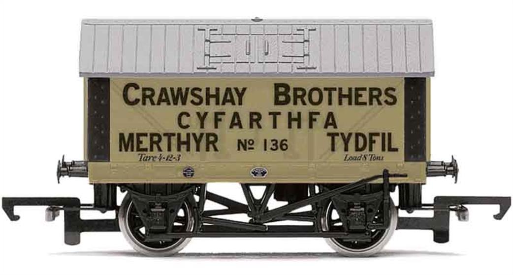 Hornby OO R6976 Crawshay Brothers 8ton Covered Lime Wagon, No. 136 - Era 2/3