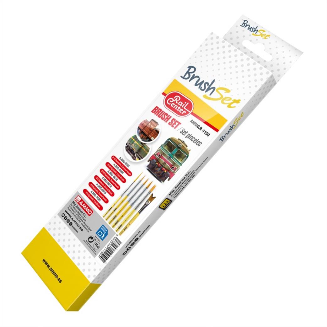 Ammo of Mig Jimenez  MIGR1150 Rail Centre Brush Set