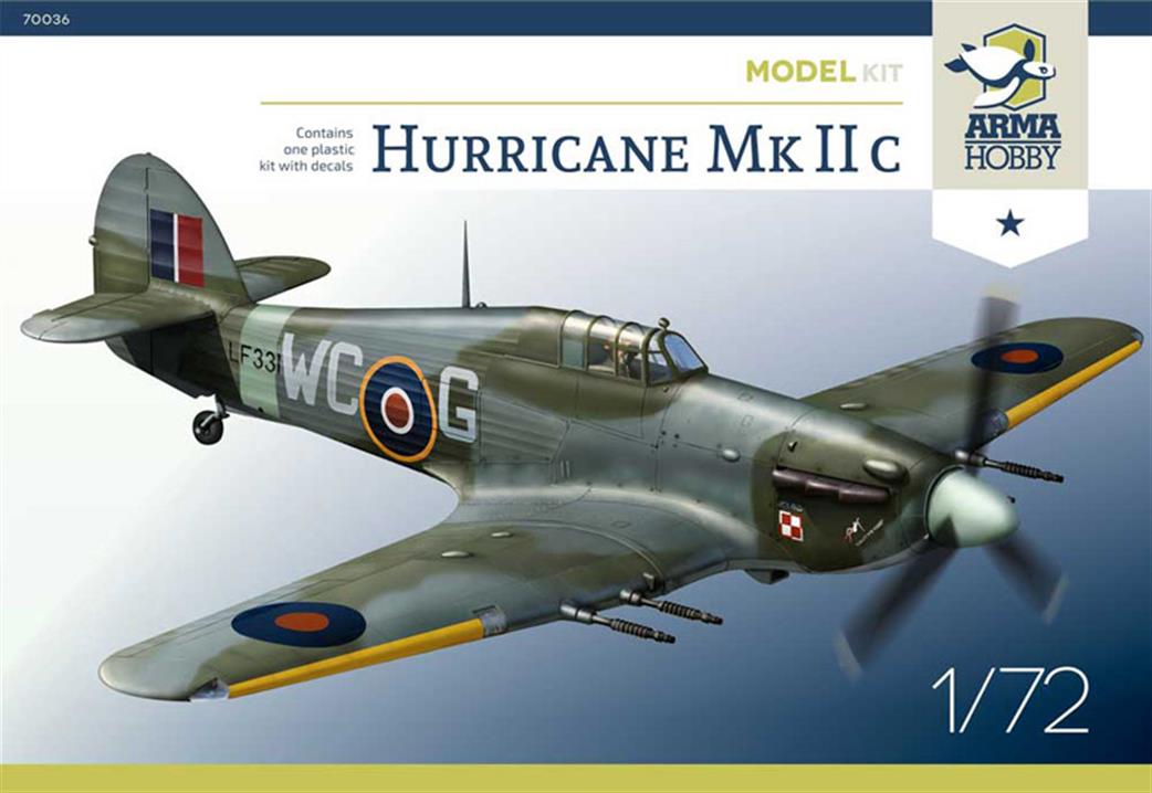 Arma Hobby 1/72 70036 Hawker Hurricane MK11C Fighter Aircraft Kit
