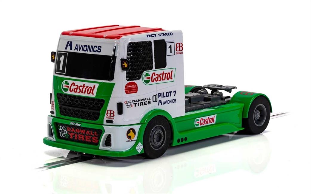 Scalextric C4156 Racing Truck Red, Green & White Slot Car 1/32