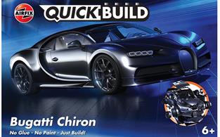 Airfix J6025 Quickbuild Bugatti Chiron Clip together Block ModelNumber of Parts 44   Length 189mm   Width 82mm