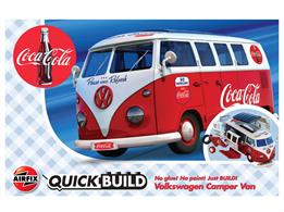 Airfix J6047 Quickbuild Coca-Cola VW Camper Van Clip together Block ModelNumber of Parts 52  Length 198mm  Width 85mm