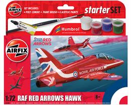 Airfix A55002 1/72nd Small Beginners Red Arrows Hawk Starter Set with Paint &amp; GlueNumber of Parts 24   Length 155mm  Wingspan 131mm