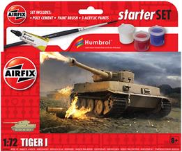 Airfix A55004 1/72nd Small Beginners Tiger 1 Starter Set with Paint &amp; GlueNumber of Parts 39   Length 118mm   Width 53mm