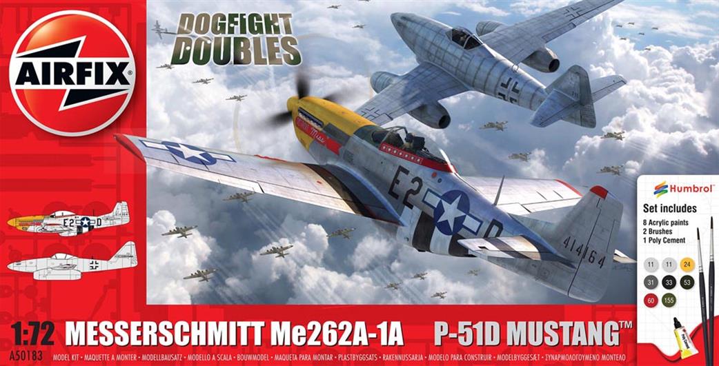 Airfix 1/72 A50183 Messerschmitt Me262 & P-51D Mustang Dogfight Double Gift Set