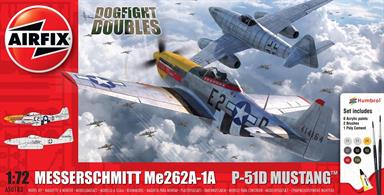 Airfix A50183 1/72nd Messerschmitt Me262 &amp; P-51D Mustang Dogfight Double Gift Set