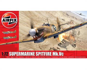 Airfix A02108 1/72nd Supermarine Spitfire Mk.VC WW2 Fighter KitNumber of Parts 73   Length 131mm    Wingspan 157mm