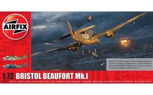 Airfix A04021 1/72nd Bristol Beaufort Mk.1 World War 2 Aircraft KitNumber of Parts   Length 186mm  Wingspan 244mm