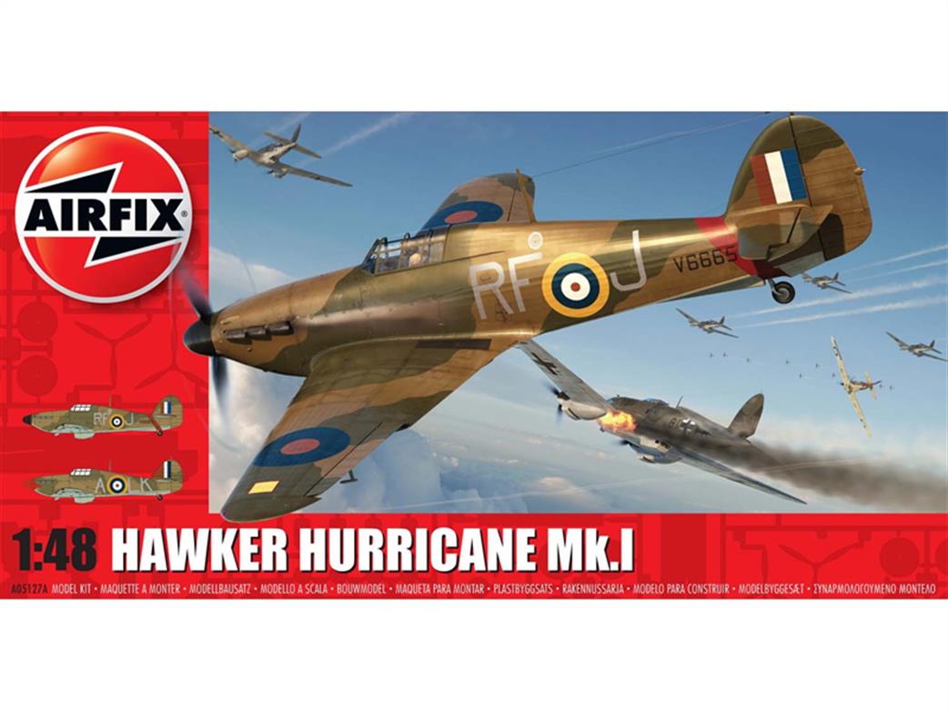 Airfix 1/48 A05127A Hawker Hurricane Mk.1 RAF Fighter Aircraft Kit