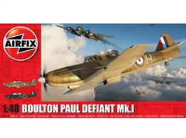 Airfix A05128A 1/48th Boulton Paul Defiant Mk.1 WW2 Fighter Aircraft KitNumber of Parts 106   Length 224mm  Wingspan 249mm