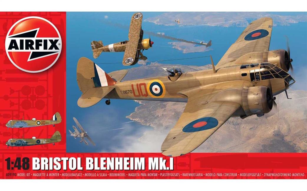 Airfix A09190 Bristol Blenheim Mk.I Fighter Aircraft Plastic Kit 1/48