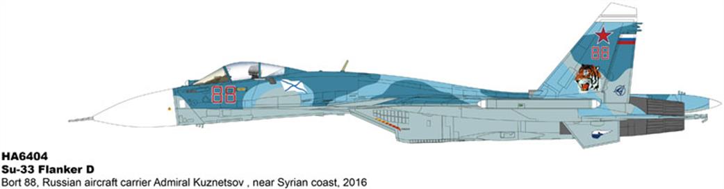 Hobby Master 1/72 HA6404 Su-33 Flanker D Bort 88 Russian aircraft carrier Admiral Kuznetsov near Syrian coast 2016