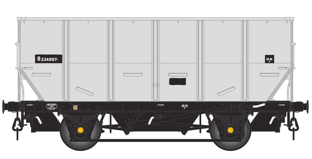 Accurascale O Gauge ACC1032-HUO-O-I B334997 BR 24.5Ton HOP24 / HUO Coal Hopper Wagon Grey Original Lettering Style