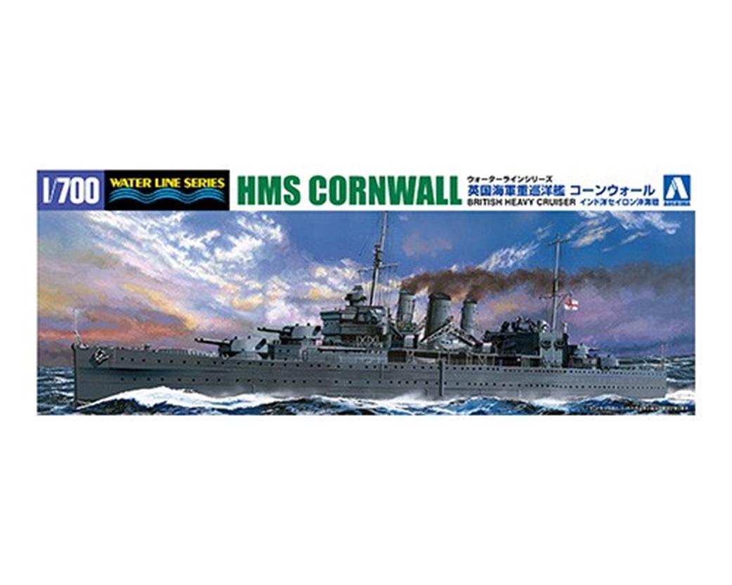 Aoshima 05672 HMS Cornwall RN WW2 County Class Heavy Cruiser Kit 1/700