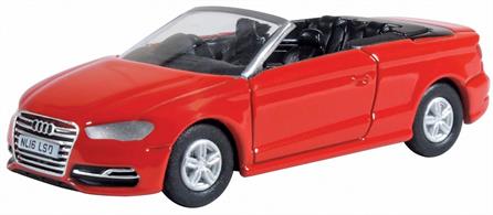 Oxford Diecast 76S3003 1/76th Audi S3 Cabriolet Misano Red