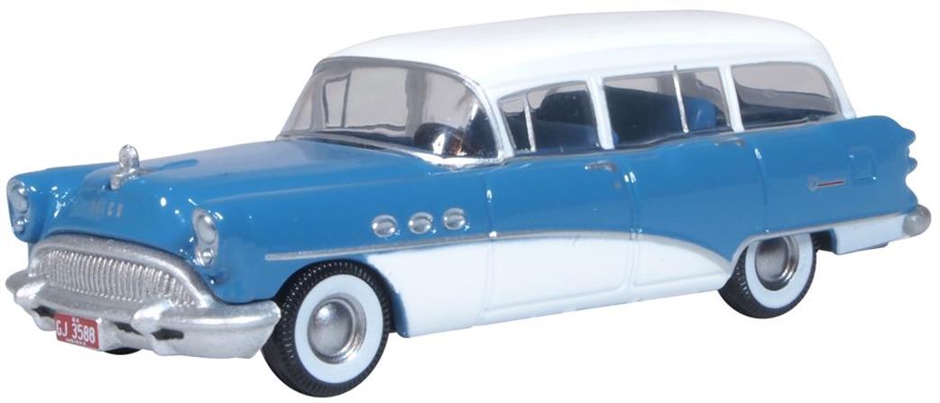 Oxford Diecast 1/87 87BCE54001 Buick Century Estate Wagon 1954 Ranier Blue/Arctic White