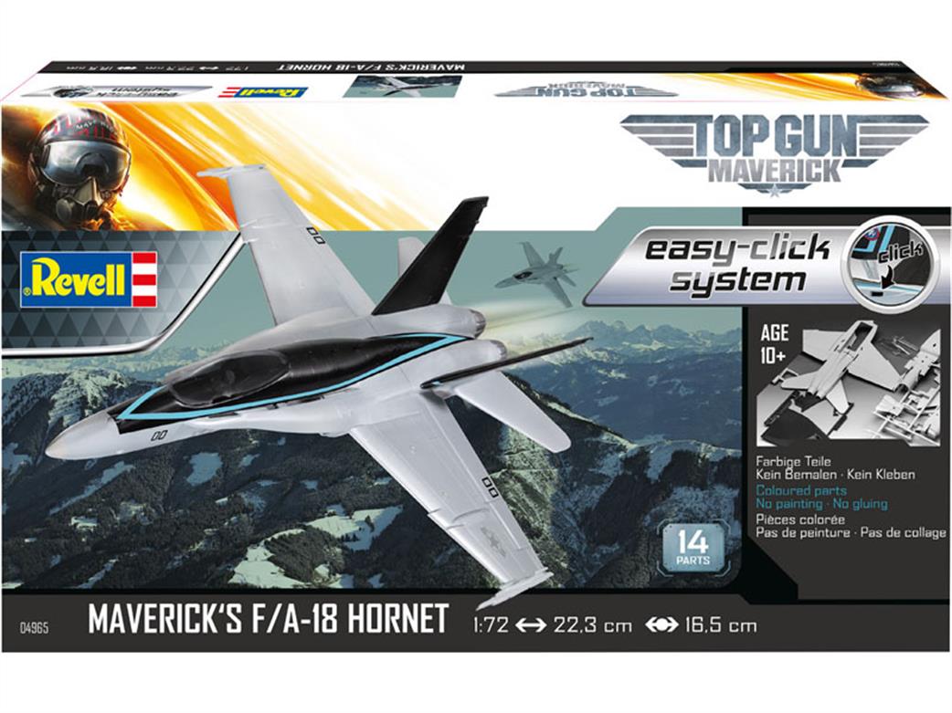 Revell 1/72 04965 TopGun F/A-18E Super Hornet Aircraft Easy Click Kit