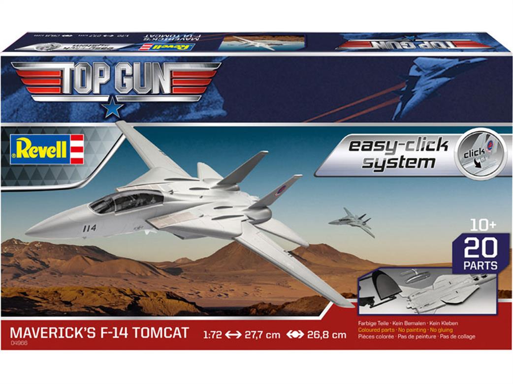 Revell 1/72 04966 TopGun F-14A Tomcat Aircraft Easy Click Kit
