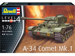 Revell 03317 1/76th A-34 Comet Mk.1 Tank KitNumber of Parts 69   Length 103mm