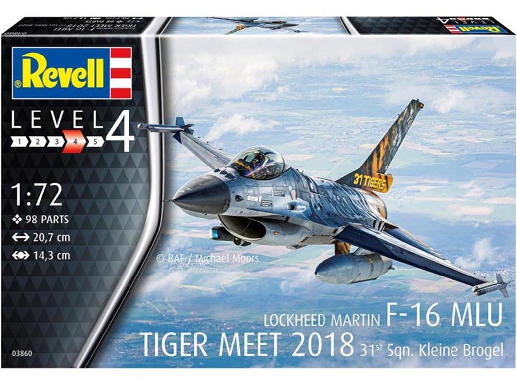 Revell 1/72 03860 F-16 Mlu 31 Sqn. Kleine Brogel Aircraft Kit