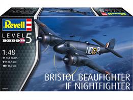 Revell 03854 1/48th Beaufighter IF Nightfighter Aircraft KitNumber of Parts 163  Length 265mm   Wingspan 367mm